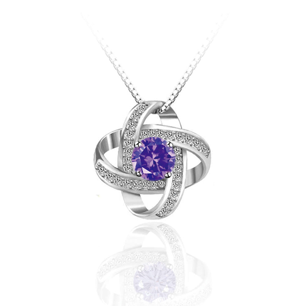 Clover necklace (purple) Main image